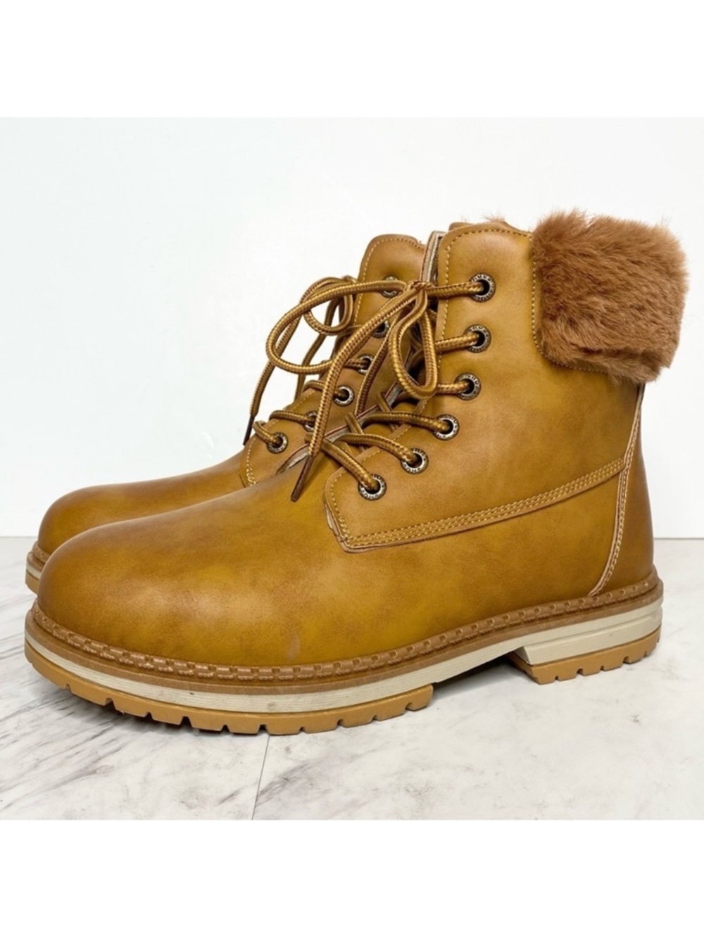 Dirty Laundry Alps Faux Fur Lace Up Bootie 6 1/2